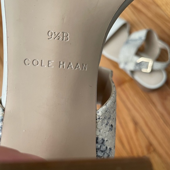 Josie Leather Ankle Snake Embossed Strap Chunky Block Heeled Kitten Heels summer - Picture 9 of 9